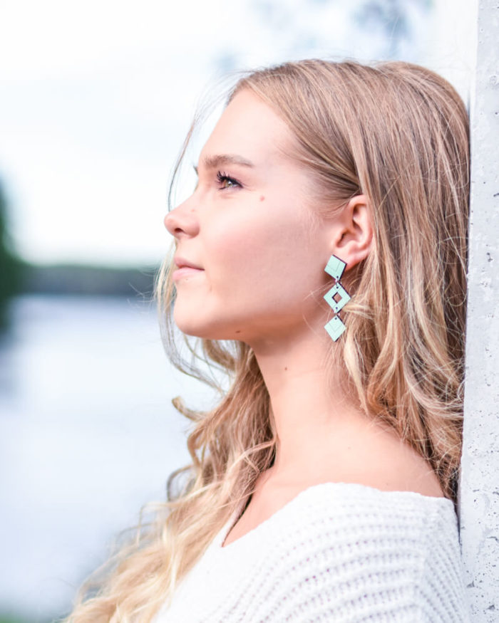 Palana kolmkko korvakorut minttu